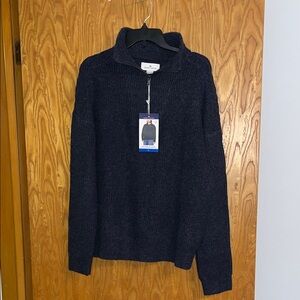 Modern ambition Woman’s Zip-Front Knit Sweater - Deep Navy